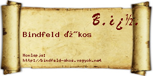 Bindfeld Ákos névjegykártya
